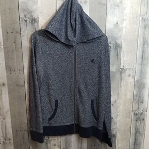 Express Blue Marled Zip Up Hoodie